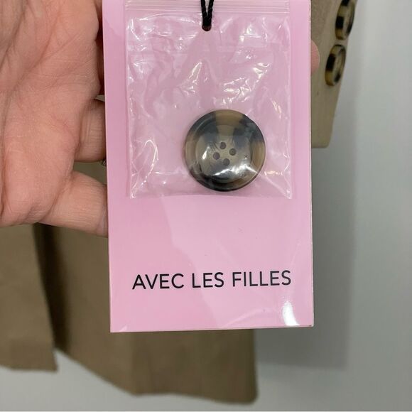 NWT Avec Les Filles Double Breasted Trench Coat Size XS with Zip Out Faux Hoodie - Picture 8 of 12